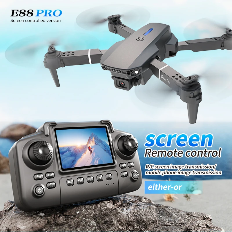 Drone Rc E88 Pro - โดรนรุ่น Professional E88 PRO พร้อมหน้าจอ กล้อง