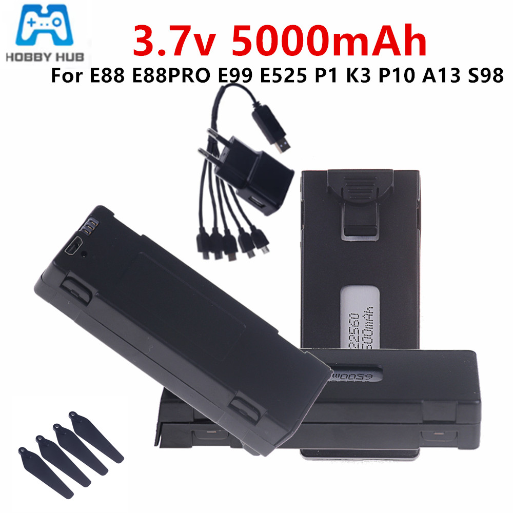 Drone Rc E88 Pro - แบตเตอรี่ลิเธียมไอออนแบบชาร์จได้ 3.7V E88 5000mAh สำหรับโดรนบังคับวิทยุ E88