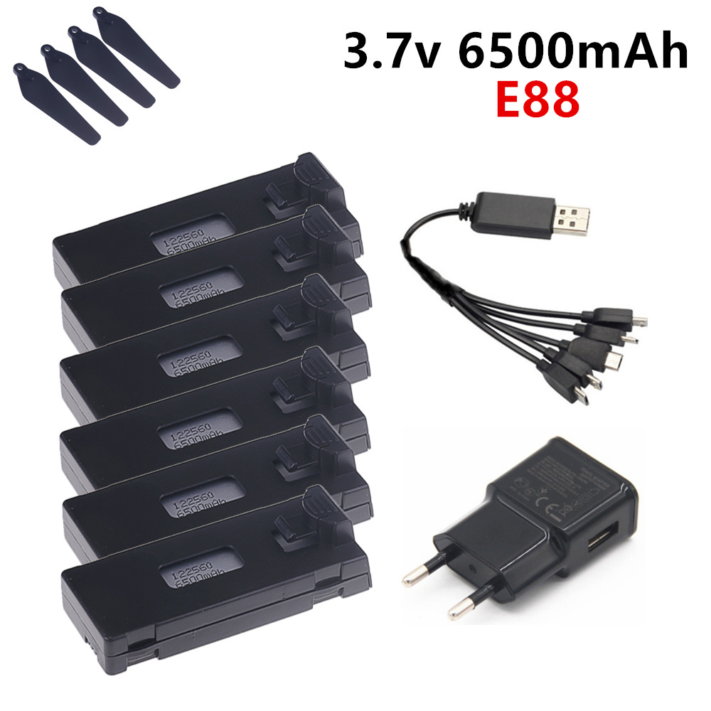 Drone Rc E88 Pro - 3.7V 6500mAh ลิโพแบตเตอรี่สำหรับ E88 E88PRO E525
