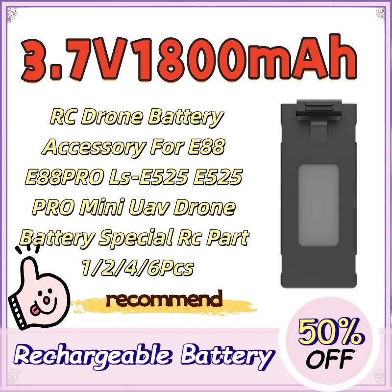 Drone Rc E88 Pro - 3.7V 1800mAh RC โดรนแบตเตอรี่อุปกรณ์เสริมสำหรับ E88 E88PRO