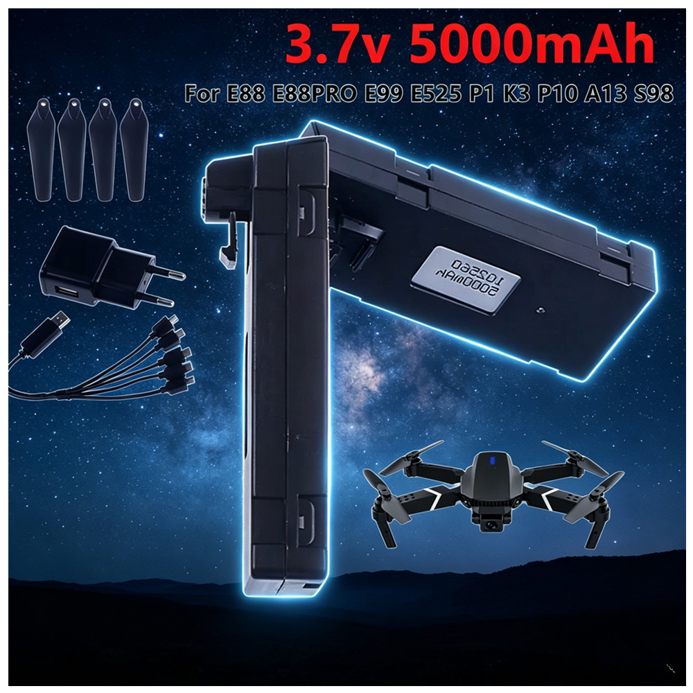 3.7V 5000mAh แบตเตอรี่ลิเธียมไ - Drone Rc E88 Pro บทวิจารณ์และราคา