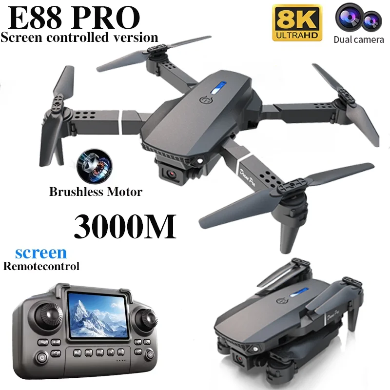 E88 PRO โดรนพร้อมหน้าจอ 4K HD  - Drone Rc E88 Pro บทวิจารณ์และราคา